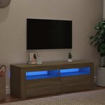 vidaXL Meuble TV avec lumières LED chêne sonoma 120x35x40 cm