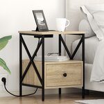 vidaXL Cabinet de chevet avec tiroir Chêne sonoma 41.5 x 40.5 x 55 cm