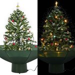 vidaXL Arbre de Noël neigeux avec base de parapluie Vert 75 cm