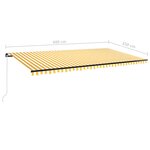 vidaXL Auvent manuel rétractable 600x350 cm Jaune et blanc