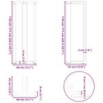 vidaXL Pieds de table de bar en forme de T  2 pièces  anthracite  40 x 35 x (110-111) cm  acier