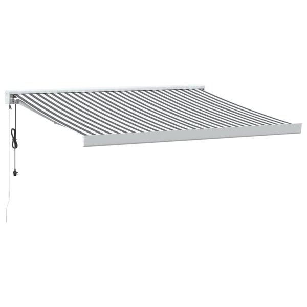 vidaXL Auvent rétractable anthracite/blanc 3x2 5 m tissu et aluminium