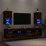 vidaXL Meubles TV avec lumières LED 2 Pièces chêne fumé 30 5x30x60 cm