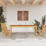 vidaXL Table à manger de jardin 180x90x75 cm bois massif d'acacia