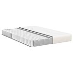 vidaXL Matelas de Lit avec matelas Crème 140 x 190 cm tissu