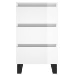 vidaXL Tables de chevet 2 Pièces blanc brillant 40x35x69 cm
