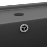 vidaXL Lavabo carré à trop-plein Gris foncé mat 41x41 cm Céramique