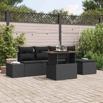 vidaXL Ensemble de salle à manger pour jardin 6 Pièces Noir  Marron