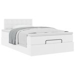 VidaXL Cadre de lit ottoman avec matelas blanc 120x200 cm similicuir