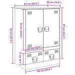 vidaXL Buffet jaune moutarde 67x39x95 cm acier