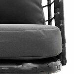 vidaXL Chaise de jardin avec coussins noir résine tressée