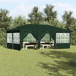 vidaXL Tente de fête Vert  Blanc 600 x 400 x 266 cm Polyester  Acier