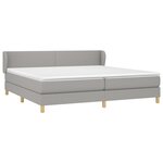 vidaXL Sommier à lattes de lit avec matelas Gris clair 200x200cm Tissu