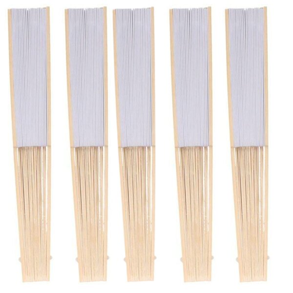 5 éventails en papier à customiser 21 cm