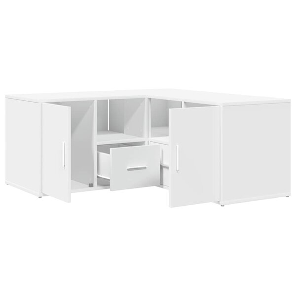vidaXL Armoire d'angle blanc 160x40x45 cm bois d’ingénierie
