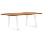 vidaXL Table à manger avec bord naturel 200x100x74cm bois massif chêne