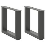 vidaXL Pieds de table basse en U 2 pièces Anthracite 30 x (30-31) cm Acier