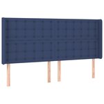 vidaXL Sommier à lattes de lit matelas et LED Bleu 160x200 cm Tissu