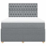 vidaXL Sommier à lattes de lit avec matelas Gris clair 140x190cm Tissu