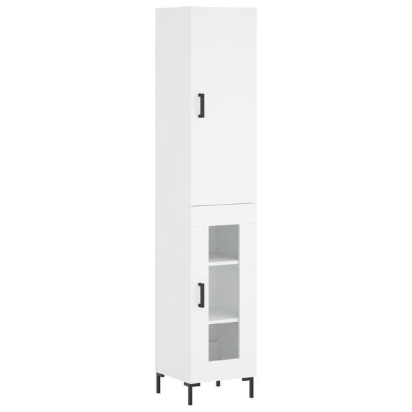 vidaXL Buffet haut Blanc 34 5x34x180 cm Bois d'ingénierie
