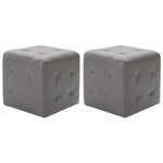 vidaXL 2 Pièces Poufs Gris 30 x 30 x 30 cm Similicuir