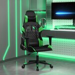 vidaXL Chaise de jeu Noir et vert Similicuir