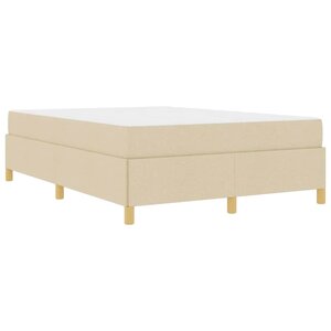 vidaXL Lit à ressorts avec matelas Crème et Blanc 160 x 200 cm tissu