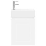 vidaXL Meuble de salle de bain avec robinet Blanc 45 5 x 22 5 x 84 cm