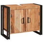 vidaXL Meuble sous-vasque de salle de bain Bois d'acacia massif et fer