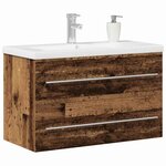 vidaXL Meuble de Lavabo de Salle de Bain Bois Ancien 80 x 38 5 x 48 cm