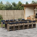 vidaXL Ensemble à manger de jardin avec coussins 13 Pièces résine tressée