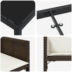 vidaXL Ensemble de salle à manger pour jardin 5 Pièces Marron polyrotin