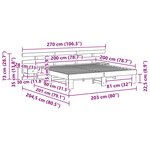 vidaXL Cadre de lit avec tiroir Marron 200 x 200 cm Bois massif en pin
