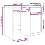 vidaXL Bureau gris béton 86x49x76 cm bois d'ingénierie