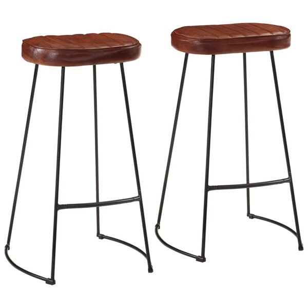 vidaXL Tabourets de bar Gavin lot de 2 marron foncé 44x37 5x78 cm