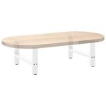 vidaXL Pieds de table basse Blanc 2 pièces 60 x (30-31) cm Acier