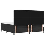 vidaXL Lit à ressort avec matelas et banc noir 200x200 cm en tissu
