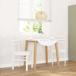 vidaXL Chaises à manger 2 Pièces blanc bois massif caoutchouc