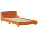 vidaXL Cadre de lit sans matelas cire marron 90x190 cm bois pin massif