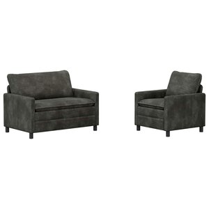 vidaXL Ensemble de Canapés 2 Pièces Anthracite Polyester