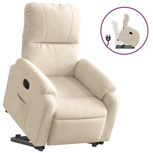 vidaXL Fauteuil inclinable beige tissu microfibre