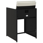 vidaXL Chaises de jardin lot de 4 avec coussins noir résine tressée