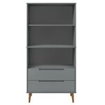 vidaXL Bibliothèque MOLDE Gris 85x35x170 5 cm Bois massif de pin