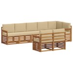 vidaXL Ensembles de canapés avec coussin 8 Pièces Naturel et Beige