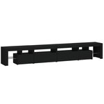 vidaXL Meuble TV avec lumières LED Noir 260x36 5x40 cm