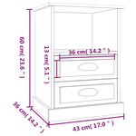 vidaXL Table de chevet blanc brillant 43x36x60 cm