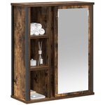 vidaXL Armoire murale de salle de bain miroir chêne fumé 50x21x60 cm