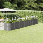 vidaXL Lit surélevé de jardin Acier enduit de poudre 512x80x68 cm gris