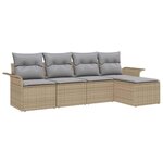 vidaXL Ensemble de canapé de jardin 5 Pièces Beige Poly rotin
