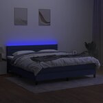 vidaXL Sommier à lattes de lit avec matelas LED Bleu 180x200 cm Tissu